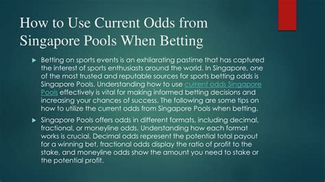 singapore pools current odds|Sports .